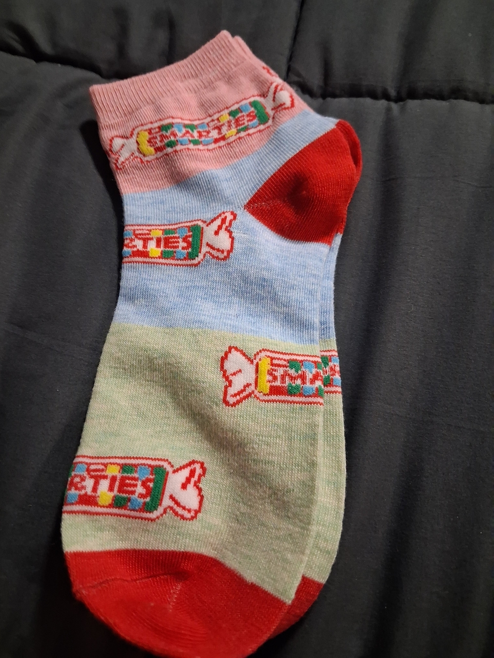 Colorblock Candy Crew Socks - Pink, Blue & Green